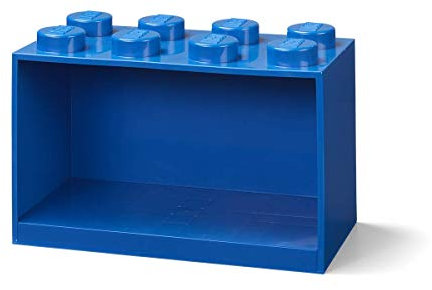 ROOM Copenhagen, Lego Brick Shelf Box - Stackable or Mountable Storage Compartment - 8 Stud, Blue