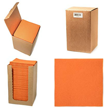 Alvotex CHIC Airlaid 100 Coctailservietten, 1/4 Falten Stoffähnlich, Hochwertige Einwegserviette, Orange, 20x20 cm