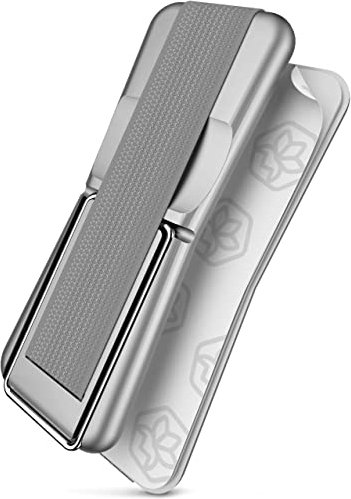 ONEFLOW® ClipGrip - Handy Fingerhalterung mit Ständer für alle CAT Handys | Handyständer Ring Finger Halter Handyring Selbstklebend, Silber/Grau