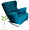 MartHome Schaukelstuhl Wohnzimmer - Relaxsessel, Schwingsessel - Stillstuhl, Schaukelstuhl - Komfortable Sessel für Schwangere Frauen, Velour Schaukelsessel, Relaxstuhl (Blau)