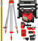 VEVOR Kit Livella Laser Rotante a 360 Gradi con Raggio Rosso + 1.65M Righello Misurazione in Alluminio + 5M Treppiede a 5 Sezioni