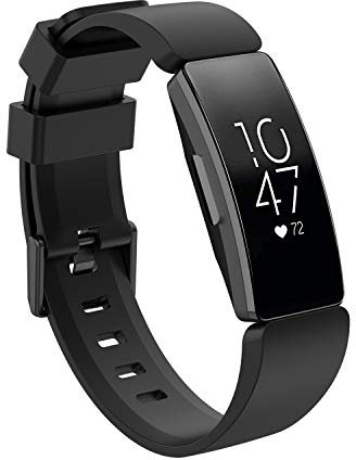 kamikakushi Inspire 2 Armband Inspire HR Strap für Frauen Männer Kompatibel mit Fitbit Inspire 2 / Inspire HR/Inspire/ACE 2 Uhrenband Weiche Silikon Sport Fitness Ersatzband (Black, Large)