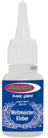 JAMARA Sekundenkleber Weltmeister 20g super dünn - zum flexiblen Verkleben von Balsaholz, Kunststoff, Metall, Gummi