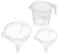 Addis 3 Piece Jam Wine Beer Making Set Including Small and Large Funnel and Measuring 2 Litre Jug, Clear