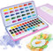 Paul Rubens MeiLiang Lot de 48 peintures aquarelles avec papier aquarelle pressé à chaud, tissu 100 % coton avec effet pailleté, convient pour les débutants et les professionnels