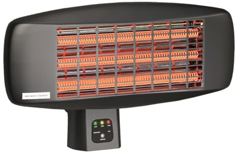 XAVIER | Wandheizstrahler | Schwarz | 2000W | 3 Heizstufen | IP24 | Fernbedienung | Infrarotstrahler| Terrassenheizstrahler | Innen – Außen