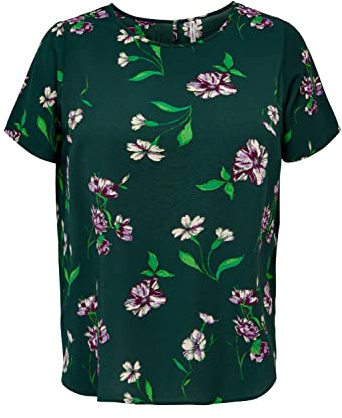 ONLY CARMAKOMA Damen Carvica Noos Wvn Top, Scarab/Aop:garden Flowers, 44 Große Größen EU