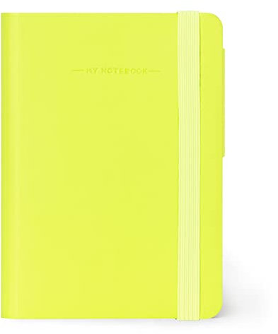 Legami - Taccuino a Pagina Bianca Small, in Carta certificata FSC®, Carta Avorio 90 g/m², 192 Pagine, Copertina morbida, Chiusura ad Elastico, 9,5x13,5 cm, Colore Lime Green