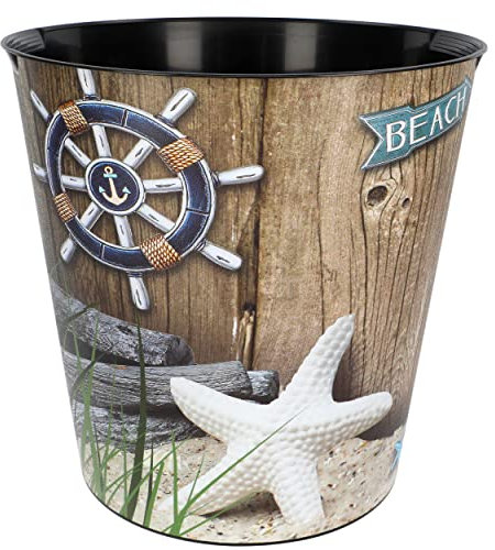 alles-meine.de GmbH Papierkorb Modell wählbar 10 Liter - wasserdicht - 28 cm - aus Kunststoff Maritim & Strand Eimer - Spielzeugkorb/Popcornschüssel/großer Mülleimer ..