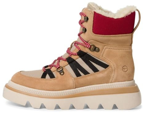 Tamaris Damen Schnürstiefel gefüttert Keilabsatz Winter; CAMEL COMBINED/braun; 40 EU