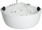 Basera® PREMIUM Indoor Eck-Whirlpool Badewanne Nendo 149 x 149 cm mit 21 Massagedüsen, Heizung, Ozongenerator, Bodenansaugung, Wasserfall, LED-Ambiente, Touchpanel, Bluetooth, Radio