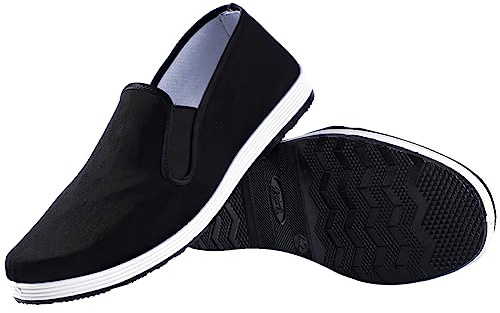 JIJIe Chinese Traditional Martial Arts Shoes Tai Chi, Qi Gong, Kung Fu, and Wing Chun Unisex UK9 EU44 Black