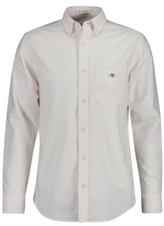 GANT Stripe Shirt Chemise À Rayures Banker REG Oxford, Light Pink, M Homme
