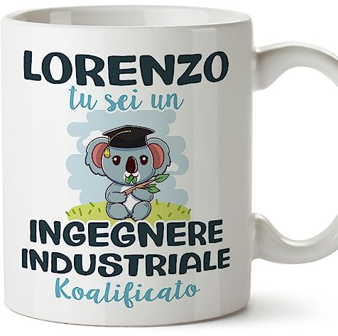 MUGFFINS Tazas Personalizadas para INGENIERO INDUSTRIAL - En Italiano - Koalificati Personalizzati - 11 oz / 330 ml - Regalo Personalizable original y divertido