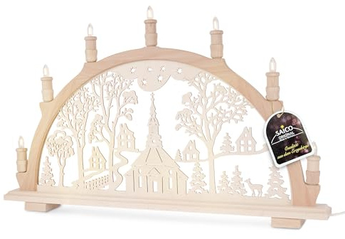 SAICO Original LED Schwibbogen Seiffener Kirche mit Dorf