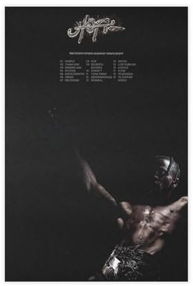 BSapp Travis Scott Utopia Albumcover-Poster, Leinwandposter, Wandkunst, Dekordruck, Bild Gemälde für Wohnzimmer, Schlafzimmer, Dekoration, 50 x 75 cm