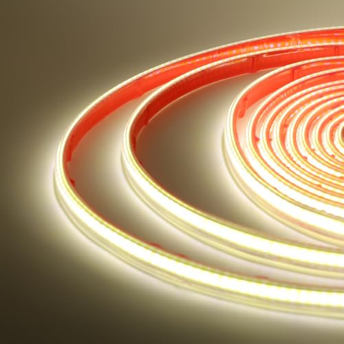 KISUFU Tira de LED COB 220V, Alto brillo Impermeable IP65, 288 LEDs/m Tira de LED COB, Cada Corte de 50cm LED Strip Light para Interior Exterior.