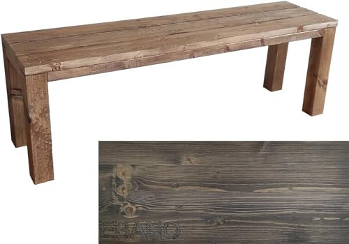 TOTAL WOOD 2012 Gartenbank Sitzbank Holzbank parkbank terrassenmobel für Innen und Außen geeignet Nach Maß verfügbar (Classic imp) (Ebenholz, 150X38.5X50)
