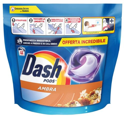 Dash Detersivo per lavastoviglie profumo Ambra x44 dosi