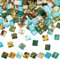 PH PandaHall 160pcs 8 couleurs Perles de Rocaille en Verre à 2 trous Perles Plates Perles Tila Perles en Verre Perles de Rocaille Perles Plates D'espacement pour Bracelets Colliers Bijoux