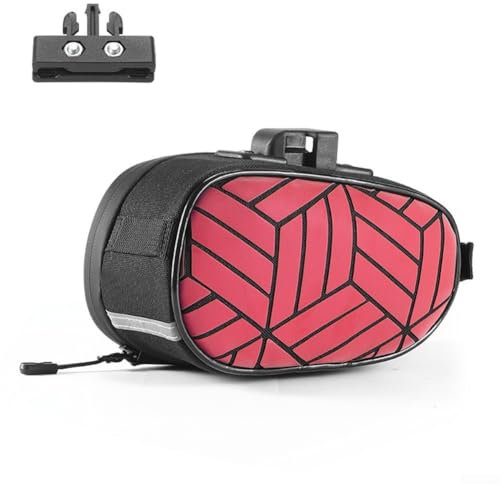 Gbtdoface Fahrradtasche, Satteltasche, Fahrradsatteltasche, Fahrradtasche unter dem Sattel, Radtasche mit Keilabsatz für Rennrad (rot)