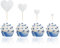 35 Stück Cupcake Topper, Herzen Muffins Deko, Cupcake Deko, Tortendeko Hochzeit, Silbrig Blitz Kuchendeko Herzen, Herzen Muffin Toppers, für Geburtstag Valentinstag Hochzeiten Cake Decorating