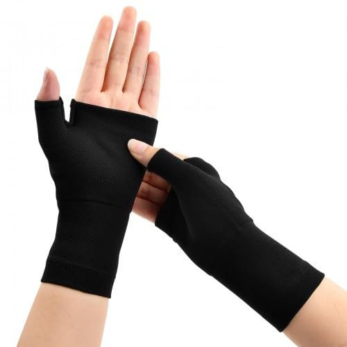Dokeno Respirant Attelle de Poignet, Noir Attelle de Poignet, Wrist Wraps pour Sports, Bandage Poignet, Gants de Compression, Attelle de Poignet Élastique Supports de Main pour Femme Homme Sport, M