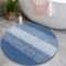 Enyhom Rund Badematte 90 cm Blau, rutschfest Waschbar Badezimmerteppich Saugfähiger Badteppich Weich Badvorleger Duschvorleger für Dusche,Badewanne und Toilette