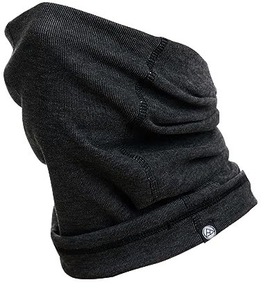Hilltop Polar Multifunktionstuch, Herbst & Winter Schal, Halstuch, Motorradmaske, Gesichtsmaske, Halswärmer, mit Kordelzug 100% Fleece, für Damen und Herren, Design/Farbe:Schwarz ohne Kordelzug