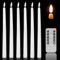 MI CASA LED Flameless Taper Candles Flickering Set of 6 with 10-Key Remote, Battery Operated Electric LED Candle Lights 11 Inch 3D Wick Light Window Candles for Home Christmas Wedding Decor
