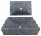 Lendo Online Lavabo Rectangular 45x30x12 cm - Cuenca de Mármol - Piedra Natural - Fregadero para baño - Pulido y sólido (Gris)