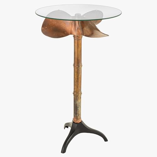 Stehtisch OCEAN 60cm - schwarz kupfer - Sicherheitsglas - robust Unikat