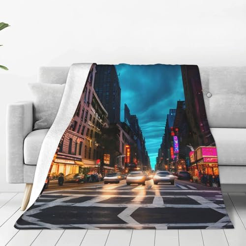 Streets of New York City Ultraweiche Micro-Fleece-Decke, gemütlich und leicht