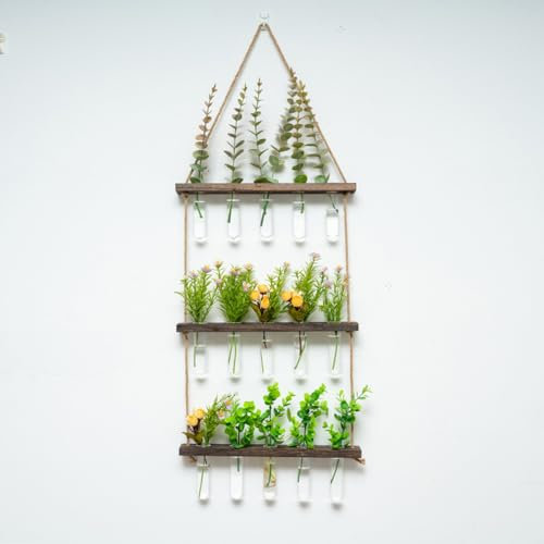 Reagenzglas Vase, Wandvasen Glas, Reagenzgläser Für Blumen, Ableger Pflanzen Glas, Blumenvasen Klein, Hängevase Glas,Hydrokultur Glas-15B