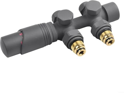 Thermostatventil für Badheizkörper sorgt für konsistente Temperaturregelung und verbesserten Komfort (Anthrazit)