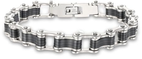 Manfnee Stainless Steel Bracelet Punk Rock Chain Wrist Bicyle Chain Bracelets Solid Chunky Link Jewelry