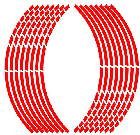 LATRAT 16 Pezzi Adesivi Ruota Auto Adesivi per Ruote Con Pellicola di Trasferimento Discreto e Design Facile Da Posizionare, Rosso Riflettente