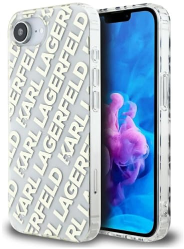 CG MOBILE Karl Lagerfeld IML Repeat Logo Hülle für iPhone 16e (Golden)