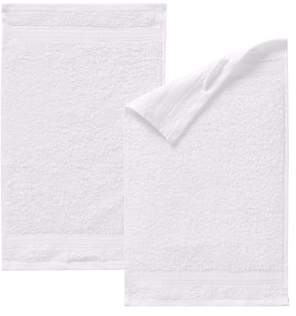 G BETTWARENSHOP Frottierserie Essential – Hochwertige Handtücher aus 100% Baumwolle – Saugstark, Weich & Pflegeleicht Gästetuch 2er Pack 30x50 cm, Weiss