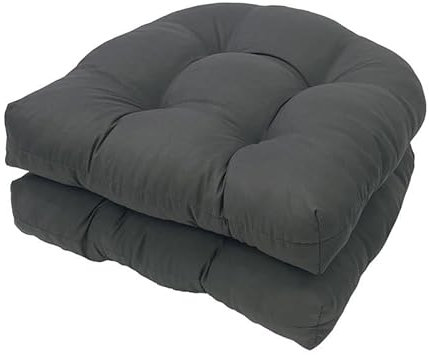 ALMASI Outdoor -Stuhlkissen 2-19 '' x 19 '' U -förmige Terrassensitzpolster für Korbliche, überfüllte Liebessitzkissen für Innen im Freien im Freien(Dark Gray)