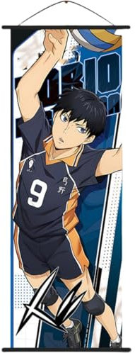 Flyshun Tobio Kageyama Wandrolle Poster, hängende Wandkunst künstlerische Leinwand, Charakter Poster mit Wohnzimmer Schlafzimmer Dekor, Leinwand Poster für Dekoration 70 x 25 cm (Tobio Kageyama)