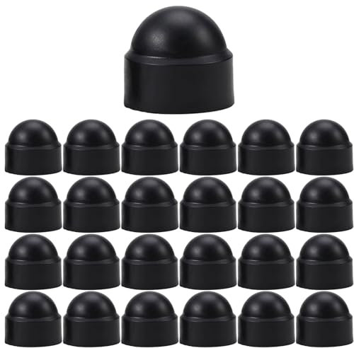 Capuchons de protection hexagonaux M8, 25 pièces Capuchons en plastique Noir Cache-vis pour vis Capuchons pour écrous Capuchons d’extrémité pour vis Capuchon d’écrou hexagonal (M8)