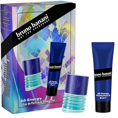 bruno banani BB Energy Eau de Parfum + BB Energy Shower Gel for Men Masculine Woody Fougère Fragrance 30ml + 50ml