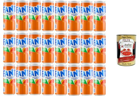 Italian Gourmet Orangenlimonade Zero Zucker 24 x 330 ml – Erfrischungsgetränk mit Orangengeschmack ohne Zuckerzusatz in Dosen + Italian Gourmet Polpa