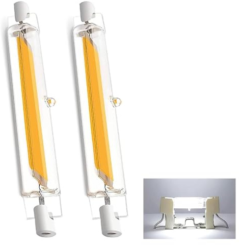 ACAATVE R7S LED 118mm Dimmbar Kaltweiß 6000K 2000LM | 20W LED R7S 118mm Lampen Ersatz für 200W Halogenstab, Kein Flackern, 360°Abstrahlwinkel für Stehlampe Wandleuchte Deckenfluter, 2er Pack
