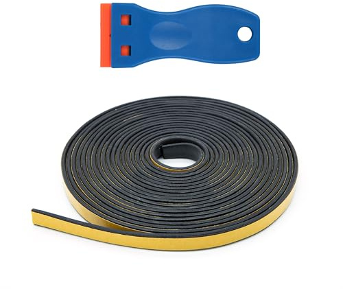ALLY-MAGIC Dichtungsband Selbstklebend, Kochfeld Dichtung, Moosgummi Dichtband hitzebeständig mit Schaber, 10mm x 2mm x 5m, für Ceranfeld, Kochfeld und Einbauspülen Elektroherde E21-HMMFTTZ