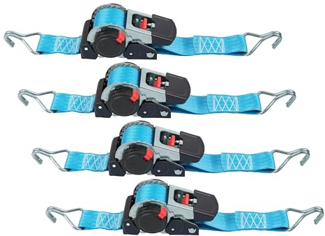 Connex Zurrgurt - Einteilig - 4,5 m x 50 mm - 1500 kg maximale Belastbarkeit - Aufrollautomatik - Mit Spannratsche & Spitzhaken - Aus Polyester/Spanngurt/Ladungssicherung/Ratschengurt / DY270624