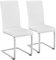 tectake® 2er Set Esszimmerstühle modern, ergonomischer Stuhl für Esszimmer, Besucherstuhl, Möbel für Küche, Esstisch, Küchenstühle, Freischwinger Essstühle, hohe Rückenlehne - weiß