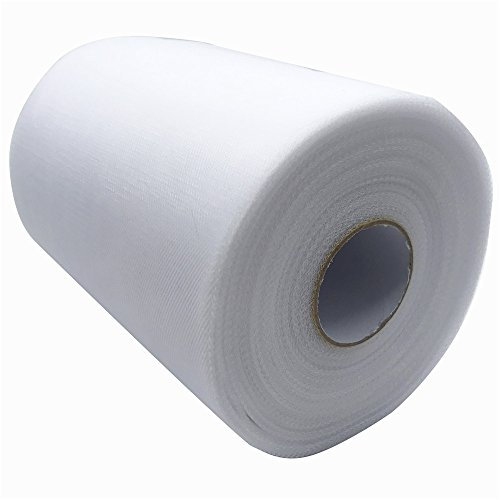 Tüllstoff, 15,2 cm x 91 m (300 Fuß), Spule/Rolle, 59 Farben erhältlich, für Tischläufer, Stuhl-Schärpe, Tutus, Schleifen, für Hochzeiten, Partys, als Geschenkband weiß