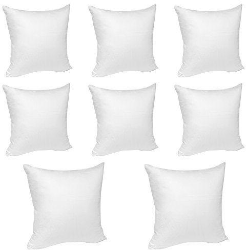 WOLTU® 8X Kissenbezug Kissenhülle Baumwolle mit Reissverschluss, 8er Set Sofakissen Dekokissen Kopfkissen Hülle Bezüge Bezug, 45x45 cm, Weiß